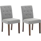 Lot de 2 chaises de salle à manger Parsons capitonnées, chaises de cuisine en tissu rembourrées avec sièges rembourrés et pieds en bois, meubles de cuisine de salon