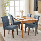 Lot de 2 chaises de salle à manger Parsons capitonnées, chaises de cuisine en tissu rembourrées avec sièges rembourrés et pieds en bois, meubles de cuisine de salon