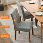 Lot de 2 chaises de salle à manger Parsons capitonnées, chaises de cuisine en tissu rembourrées avec sièges rembourrés et pieds en bois, meubles de cuisine de salon