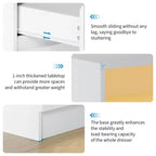 Commode moderne à 6 tiroirs avec station de charge, lumières LED et prise de courant, organisateur de commode pour chambre à coucher, salon, entrée