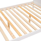 Lit superposé Luxystar double sur lit double avec étagères, 2 tiroirs et escalier de rangement