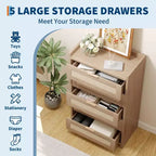 Commode haute Garvee de 117 cm à 5 tiroirs, commode de rangement en rotin à 5 tiroirs pour chambre, salon ou couloir