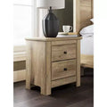 Signature Design by Ashley Allihauser Two Drawer Nightstand with USB Charging, Replicated Oak Grain, Natural Tan Finish