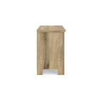 Table de chevet à deux tiroirs Ashley Allihauser Signature Design avec port de chargement USB, grain de chêne reproduit, finition beige naturel