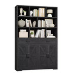 Acekool Étagère 6 Niveaux de 180 cm avec 8 Niches, 2 Tiroirs, 4 Portes pour Salon et Bureau