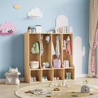 Vestiaire enfant 4 sections Acekool avec 4 casiers et 8 patères pour salle de classe, crèche et maison