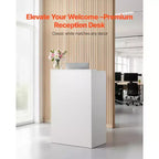 Comptoir de réception VEVOR, table de réception rectangulaire de 60 cm, bureau de réception moderne avec tiroir, petite table de comptoir de vente au détail minimaliste, blanc