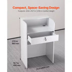 Comptoir de réception VEVOR, table de réception rectangulaire de 60 cm, bureau de réception moderne avec tiroir, petite table de comptoir de vente au détail minimaliste, blanc