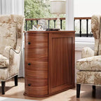 Table d'appoint Celebalcony avec 3 tiroirs pour lit ou canapé, Table de chevet étroite et mince, Armoire de rangement peu encombrante pour coin salon/chambre, Noyer