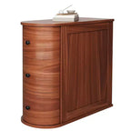 Table d'appoint Celebalcony avec 3 tiroirs pour lit ou canapé, Table de chevet étroite et mince, Armoire de rangement peu encombrante pour coin salon/chambre, Noyer