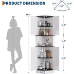 COZONY 65 Armoire d'angle de ferme avec portes de grange, meuble de rangement d'angle autoportant à 5 niveaux pour cuisine, salle de bain ou salon