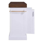 Îlot de cuisine Whisen grande capacité, chariot de cuisine portable à roulettes avec plateau épais de 3,5 po, 5 roues, 2 tiroirs, porte-serviettes