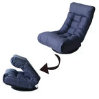 Fauteuil de sol pivotant FurnitureR avec pouf, chaise longue inclinable réglable avec repose-pieds, chaise de méditation pour salon ou chambre, BLEU