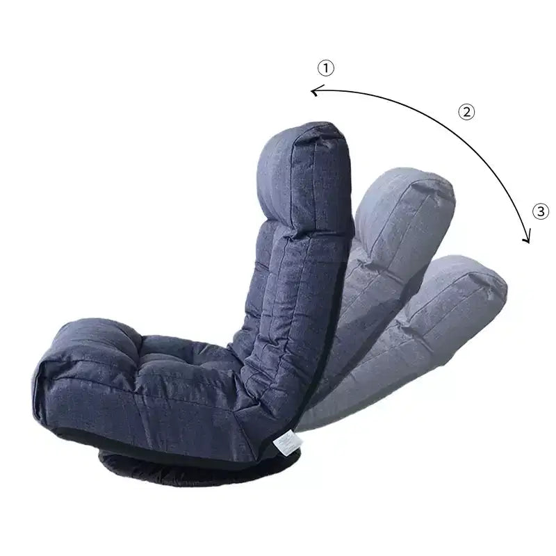 Fauteuil de sol pivotant FurnitureR avec pouf, chaise longue inclinable réglable avec repose-pieds, chaise de méditation pour salon ou chambre, BLEU