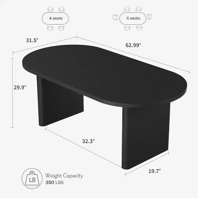 Bureau exécutif ovale, grand bureau d'ordinateur de style ferme pour bureau à domicile, poste de travail en bois pour ordinateur portable, table d'étude et d'écriture