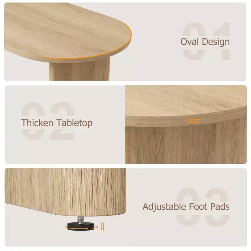Bureau exécutif ovale, grand bureau d'ordinateur de style ferme pour bureau à domicile, poste de travail en bois pour ordinateur portable, table d'étude et d'écriture