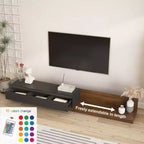 Meuble TV GDFStudio Ramsey extensible avec rangement et éclairage LED