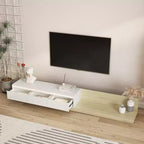 Meuble TV GDFStudio Ramsey extensible avec rangement et éclairage LED