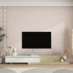 Meuble TV GDFStudio Ramsey extensible avec rangement et éclairage LED