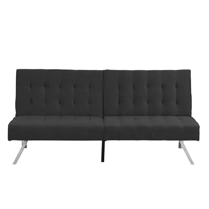 Canapé-lit futon convertible en tissu FurnitureR, canapé-lit moderne réglable avec coussin capitonné, petit canapé-lit d'appoint pour salon