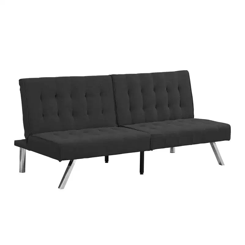 Canapé-lit futon convertible en tissu FurnitureR, canapé-lit moderne réglable avec coussin capitonné, petit canapé-lit d'appoint pour salon