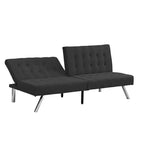 Canapé-lit futon convertible en tissu FurnitureR, canapé-lit moderne réglable avec coussin capitonné, petit canapé-lit d'appoint pour salon