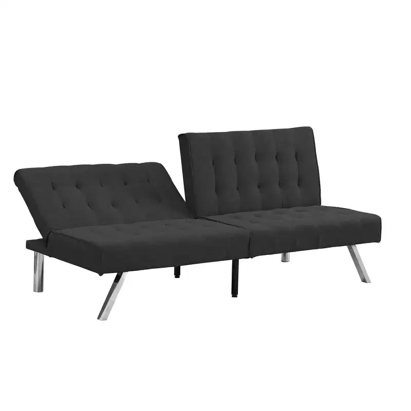 Canapé-lit futon convertible en tissu FurnitureR, canapé-lit moderne réglable avec coussin capitonné, petit canapé-lit d'appoint pour salon