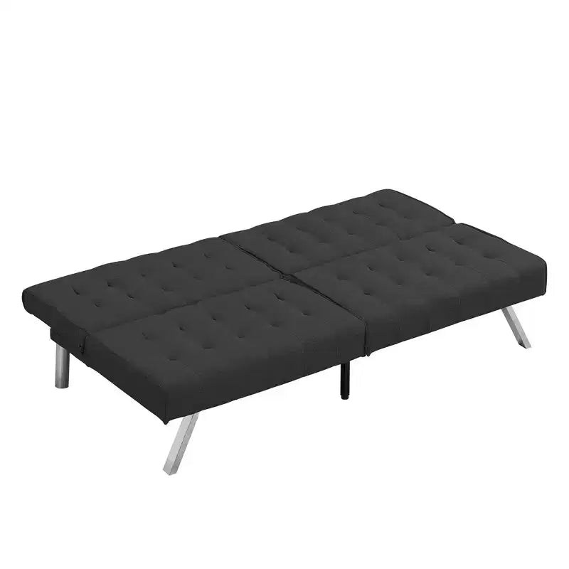 Canapé-lit futon convertible en tissu FurnitureR, canapé-lit moderne réglable avec coussin capitonné, petit canapé-lit d'appoint pour salon