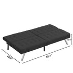 Canapé-lit futon convertible en tissu FurnitureR, canapé-lit moderne réglable avec coussin capitonné, petit canapé-lit d'appoint pour salon