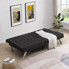 Canapé-lit futon convertible en tissu FurnitureR, canapé-lit moderne réglable avec coussin capitonné, petit canapé-lit d'appoint pour salon