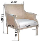 Fauteuil d'appoint français rembourré en rotin et bois d'hévéa Bertie de GDFStudio