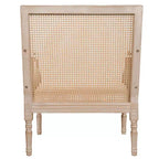 Fauteuil d'appoint français rembourré en rotin et bois d'hévéa Bertie de GDFStudio