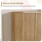 Meuble à chaussures cannelé de 41,5 po – Banc de rangement rustique à 5 niveaux avec étagères réglables pour entrée et couloir