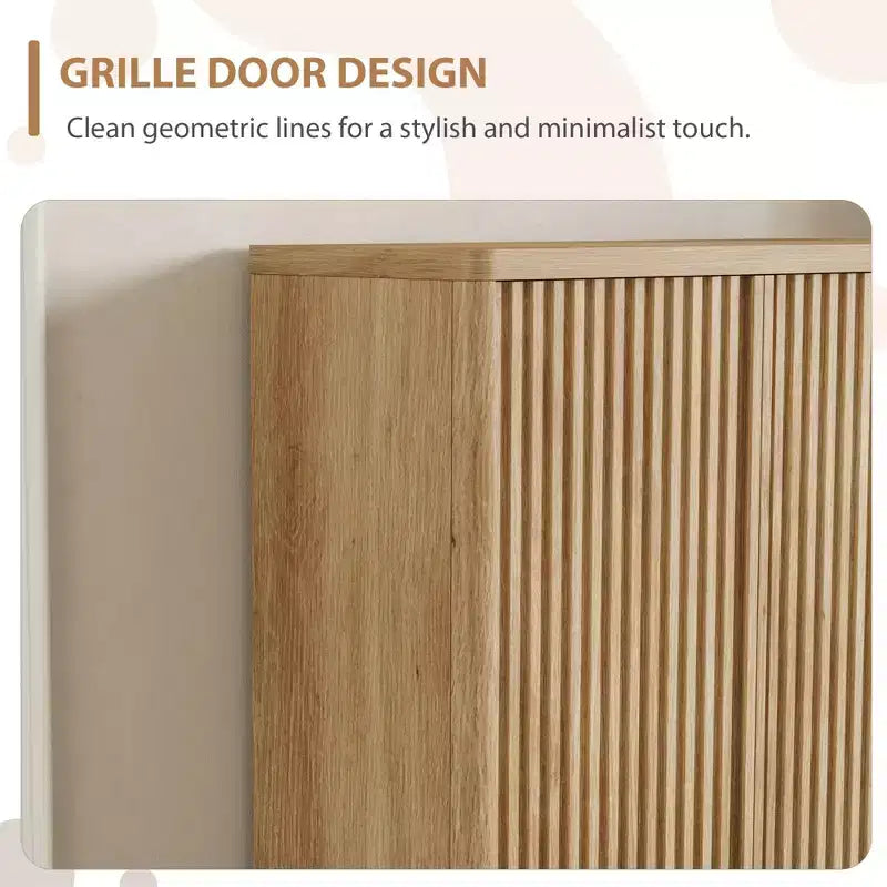 Meuble à chaussures cannelé de 41,5 po – Banc de rangement rustique à 5 niveaux avec étagères réglables pour entrée et couloir