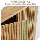 Meuble à chaussures cannelé de 41,5 po – Banc de rangement rustique à 5 niveaux avec étagères réglables pour entrée et couloir