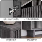 Meuble à chaussures cannelé de 41,5 po – Banc de rangement rustique à 5 niveaux avec étagères réglables pour entrée et couloir