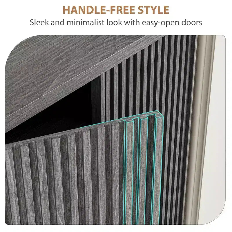 Meuble à chaussures cannelé de 41,5 po – Banc de rangement rustique à 5 niveaux avec étagères réglables pour entrée et couloir