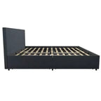Lit plateforme rembourré en lin GDFStudio Everleigh avec 4 tiroirs de rangement