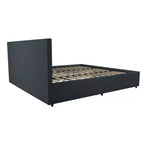 Lit plateforme rembourré en lin GDFStudio Everleigh avec 4 tiroirs de rangement