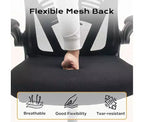 Chaise de bureau ergonomique à dossier haut en maille avec accoudoirs relevables, appui-tête, roulettes, capacité de 136 kg, chaise de bureau exécutive pivotante