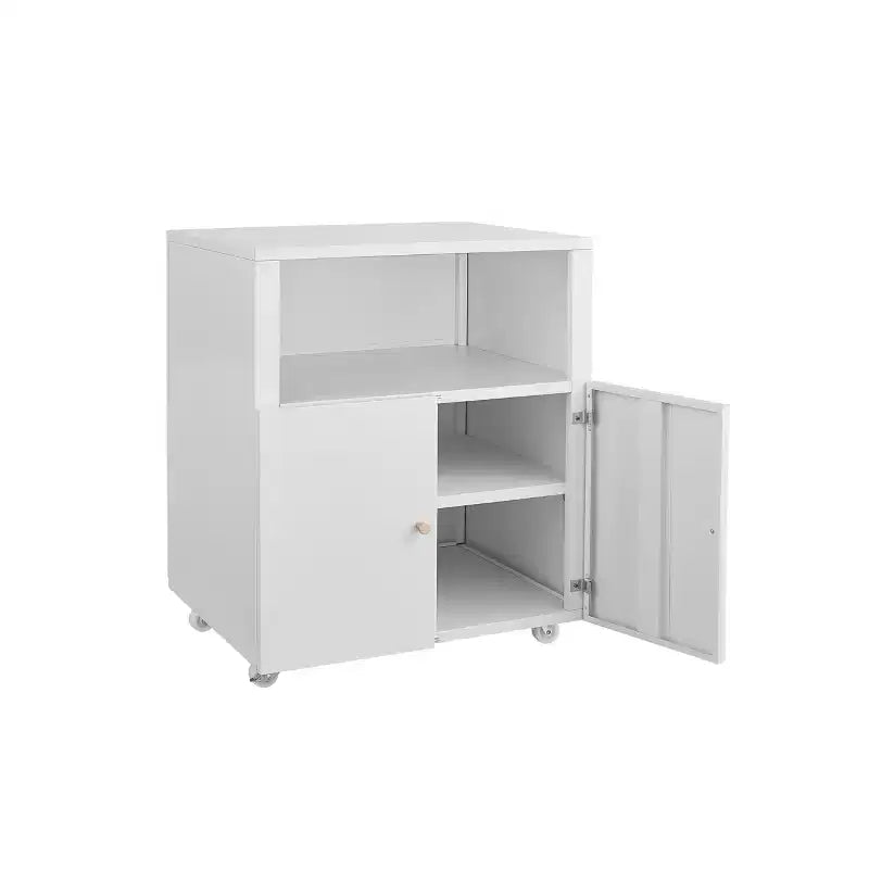 Meuble Classeur Métallique Mobile avec Portes et Serrure, Étagère Réglable, Rangement Sous Bureau, pour Maison, Bureau