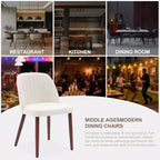 Lot de 8 chaises de salle à manger, chaises de cuisine et de salle à manger rembourrées avec siège rembourré et pieds en bois, pour cuisine, salle à manger, restaurant, café, beige