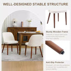 Lot de 8 chaises de salle à manger, chaises de cuisine et de salle à manger rembourrées avec siège rembourré et pieds en bois, pour cuisine, salle à manger, restaurant, café, beige