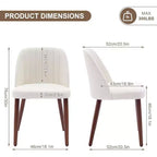 Lot de 8 chaises de salle à manger, chaises de cuisine et de salle à manger rembourrées avec siège rembourré et pieds en bois, pour cuisine, salle à manger, restaurant, café, beige