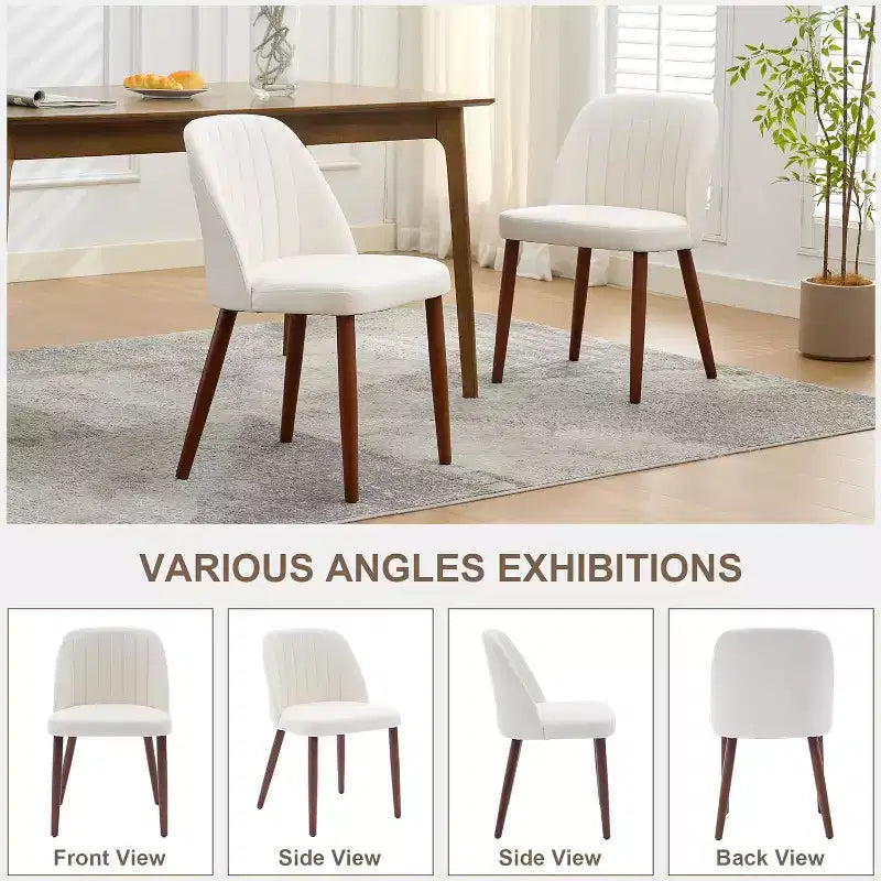 Lot de 8 chaises de salle à manger, chaises de cuisine et de salle à manger rembourrées avec siège rembourré et pieds en bois, pour cuisine, salle à manger, restaurant, café, beige