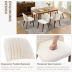 Lot de 8 chaises de salle à manger, chaises de cuisine et de salle à manger rembourrées avec siège rembourré et pieds en bois, pour cuisine, salle à manger, restaurant, café, beige
