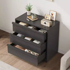 Commode moderne à 4 tiroirs pour chambre à coucher, grand rangement et design anti-basculement, petite table de chevet moderne, pour salon, chambre d'enfant, entrée