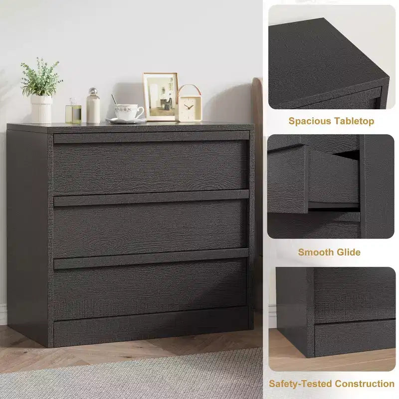 Commode moderne à 4 tiroirs pour chambre à coucher, grand rangement et design anti-basculement, petite table de chevet moderne, pour salon, chambre d'enfant, entrée