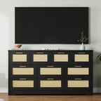 Commode à 10 tiroirs, Meuble de rangement en bois avec dispositif anti-basculement, pour salon, couloir, entrée