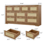 Commode à 10 tiroirs, Meuble de rangement en bois avec dispositif anti-basculement, pour salon, couloir, entrée